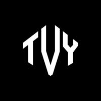 Tvy-Buchstaben-Logo-Design mit Polygonform. Tvy Polygon- und Würfelform-Logo-Design. Tvy Sechseck-Vektor-Logo-Vorlage in weißen und schwarzen Farben. tvy monogramm, geschäfts- und immobilienlogo. vektor