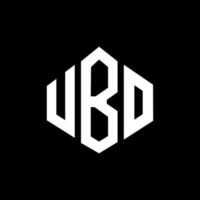 Ubo-Brief-Logo-Design mit Polygonform. Ubo-Polygon- und Würfelform-Logo-Design. Ubo Sechseck-Vektor-Logo-Vorlage in weißen und schwarzen Farben. ubo-monogramm, geschäfts- und immobilienlogo. vektor