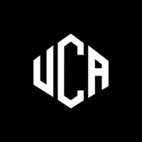 uca-Buchstaben-Logo-Design mit Polygonform. uca Polygon- und Würfelform-Logo-Design. uca Sechseck-Vektor-Logo-Vorlage in weißen und schwarzen Farben. uca-monogramm, geschäfts- und immobilienlogo. vektor