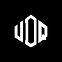 udq-Buchstaben-Logo-Design mit Polygonform. Udq Polygon- und Würfelform-Logo-Design. udq Sechseck-Vektor-Logo-Vorlage in weißen und schwarzen Farben. udq-monogramm, geschäfts- und immobilienlogo. vektor