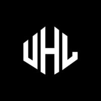 uhl-Buchstaben-Logo-Design mit Polygonform. Uhl Polygon- und Würfelform-Logo-Design. Uhl Sechseck-Vektor-Logo-Vorlage in weißen und schwarzen Farben. uhl monogramm, geschäfts- und immobilienlogo. vektor