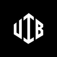 uib bokstavslogotypdesign med polygonform. uib polygon och kubformad logotypdesign. uib hexagon vektor logotyp mall vita och svarta färger. uib monogram, affärs- och fastighetslogotyp.