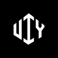 uiy-Buchstaben-Logo-Design mit Polygonform. uiy Polygon- und Würfelform-Logo-Design. uiy Sechseck-Vektor-Logo-Vorlage in weißen und schwarzen Farben. uiy monogramm, geschäfts- und immobilienlogo. vektor