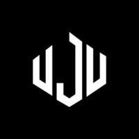 uju-Buchstaben-Logo-Design mit Polygonform. uju Polygon- und Würfelform-Logo-Design. uju Sechseck-Vektor-Logo-Vorlage in weißen und schwarzen Farben. uju-monogramm, geschäfts- und immobilienlogo. vektor
