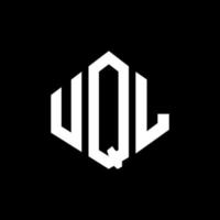 uql-Buchstaben-Logo-Design mit Polygonform. uql Logo-Design in Polygon- und Würfelform. uql Sechseck-Vektor-Logo-Vorlage in weißen und schwarzen Farben. uql-monogramm, geschäfts- und immobilienlogo. vektor