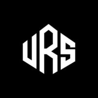 urs brief logo design mit polygonform. urs polygon- und würfelform-logo-design. urs Hexagon-Vektor-Logo-Vorlage in weißen und schwarzen Farben. urs monogramm, geschäfts- und immobilienlogo. vektor