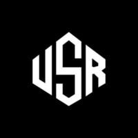 USR-Brief-Logo-Design mit Polygonform. usr-polygon- und würfelform-logo-design. usr Hexagon-Vektor-Logo-Vorlage in weißen und schwarzen Farben. usr-monogramm, geschäfts- und immobilienlogo. vektor