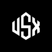 Usx-Brief-Logo-Design mit Polygonform. Usx Polygon- und Würfelform-Logo-Design. Usx Hexagon-Vektor-Logo-Vorlage in weißen und schwarzen Farben. usx-monogramm, geschäfts- und immobilienlogo. vektor