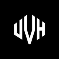 uvh-Buchstaben-Logo-Design mit Polygonform. uvh Polygon- und Würfelform-Logo-Design. uvh Hexagon-Vektor-Logo-Vorlage in weißen und schwarzen Farben. uvh-Monogramm, Geschäfts- und Immobilienlogo. vektor