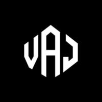 Vaj-Brief-Logo-Design mit Polygonform. Vaj-Polygon- und Würfelform-Logo-Design. Vaj Sechseck-Vektor-Logo-Vorlage in weißen und schwarzen Farben. Vaj-Monogramm, Geschäfts- und Immobilienlogo. vektor