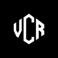 VCR-Brief-Logo-Design mit Polygonform. vcr-polygon- und würfelform-logo-design. vcr Hexagon-Vektor-Logo-Vorlage in weißen und schwarzen Farben. vcr-monogramm, geschäfts- und immobilienlogo. vektor