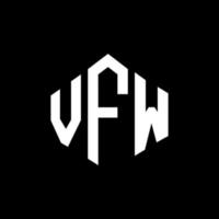 vfw-Brief-Logo-Design mit Polygonform. vfw Polygon- und Würfelform-Logo-Design. vfw Sechseck-Vektor-Logo-Vorlage in weißen und schwarzen Farben. vfw-Monogramm, Geschäfts- und Immobilienlogo. vektor