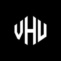 vhu-Brief-Logo-Design mit Polygonform. Vhu Polygon- und Würfelform-Logo-Design. Vhu Sechseck-Vektor-Logo-Vorlage in weißen und schwarzen Farben. vhu-monogramm, geschäfts- und immobilienlogo. vektor