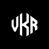 vkr-Buchstaben-Logo-Design mit Polygonform. vkr Polygon- und Würfelform-Logo-Design. vkr Sechseck-Vektor-Logo-Vorlage in weißen und schwarzen Farben. vkr-monogramm, geschäfts- und immobilienlogo. vektor