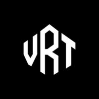 VRT-Brief-Logo-Design mit Polygonform. VRT-Polygon- und Würfelform-Logo-Design. vrt Sechseck-Vektor-Logo-Vorlage in weißen und schwarzen Farben. vrt-monogramm, geschäfts- und immobilienlogo. vektor