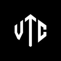 vtc bokstavslogotypdesign med polygonform. vtc polygon och kubform logotypdesign. vtc hexagon vektor logotyp mall vita och svarta färger. vtc monogram, affärs- och fastighetslogotyp.