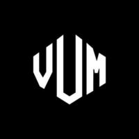 Vum-Brief-Logo-Design mit Polygonform. Vum-Polygon- und Würfelform-Logo-Design. Vum Sechseck-Vektor-Logo-Vorlage in weißen und schwarzen Farben. vum-monogramm, geschäfts- und immobilienlogo. vektor