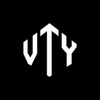 VTY-Brief-Logo-Design mit Polygonform. vty Polygon- und Würfelform-Logo-Design. vty Sechseck-Vektor-Logo-Vorlage in weißen und schwarzen Farben. VTY-Monogramm, Geschäfts- und Immobilienlogo. vektor