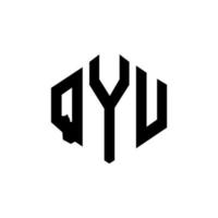 qyu bokstavslogotypdesign med polygonform. qyu polygon och kubform logotypdesign. qyu hexagon vektor logotyp mall vita och svarta färger. qyu monogram, affärs- och fastighetslogotyp.