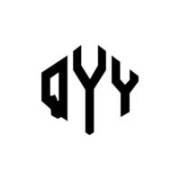 qyy-Buchstaben-Logo-Design mit Polygonform. qyy Polygon- und Würfelform-Logo-Design. qyy Sechseck-Vektor-Logo-Vorlage in weißen und schwarzen Farben. qyy monogramm, geschäfts- und immobilienlogo. vektor