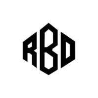 rbo bokstavslogotypdesign med polygonform. rbo polygon och kub form logotyp design. rbo hexagon vektor logotyp mall vita och svarta färger. rbo monogram, affärs- och fastighetslogotyp.