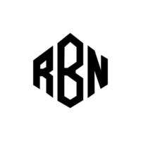 rbn brev logotyp design med polygon form. rbn polygon och kub form logotyp design. rbn hexagon vektor logotyp mall vita och svarta färger. rbn-monogram, affärs- och fastighetslogotyp.