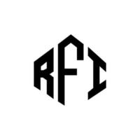 rfi-bokstavslogotypdesign med polygonform. rfi-polygon och kubformad logotypdesign. rfi hexagon vektor logotyp mall vita och svarta färger. rfi monogram, affärs- och fastighetslogotyp.