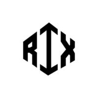 Rix-Buchstaben-Logo-Design mit Polygonform. Rix-Polygon- und Würfelform-Logo-Design. Rix Sechseck-Vektor-Logo-Vorlage in weißen und schwarzen Farben. Rix-Monogramm, Geschäfts- und Immobilienlogo. vektor