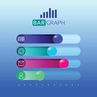 Infografik-Vorlage für Balkendiagramm-Geschäftsstatistikdaten vektor