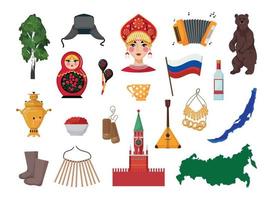 Reihe russischer assoziativer Illustrationen vektor