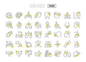 satz linearer ikonen von krankheiten vektor
