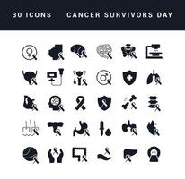 vektor enkla ikoner av cancer överlevande dag