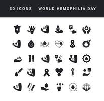 vektor enkla ikoner av världens hemofili dag