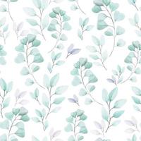 nahtlose Muster Aquarellzeichnung Eukalyptusblätter isoliert auf weißem Hintergrund. zarter druck für tapeten, hüllen, stoffe, textilien. Entwurf für eine Hochzeit. vektor