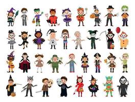 Kinder in Halloween-Kostümen vektor