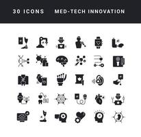 satz einfacher symbole der medizintechnischen innovation vektor
