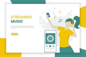 Streaming-Musik-Landingpage-Vorlage vektor