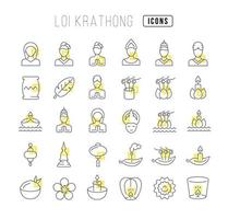 Vektorliniensymbole von Loi Krathong vektor