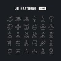 Vektorliniensymbole von Loi Krathong vektor