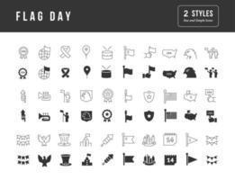 vektor enkla ikoner av flaggans dag