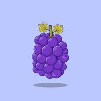 grape frukt tecknad ikon illustration vektor