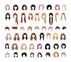 samling av kvinnors frisyrer vektor
