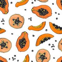 seamless mönster med papaya frukt. design för tyg, textil, tapeter, förpackningar. vektor