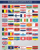 56 europeiska landsflaggor vektor