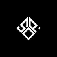 sop-Buchstaben-Logo-Design auf schwarzem Hintergrund. sop kreative Initialen schreiben Logo-Konzept. Sop-Briefgestaltung. vektor