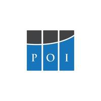Poi-Brief-Logo-Design auf weißem Hintergrund. poi kreative Initialen schreiben Logo-Konzept. Poi-Buchstaben-Design. vektor