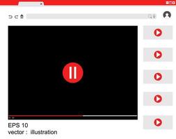 flache Website Video Player Interface-Vorlage vektor