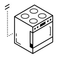 Isometrisches Icon-Design eines Kochfelds vektor