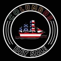 Columbus-Tag-T-Shirt-Design vektor