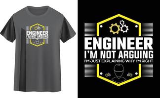 ingenjör t-shirt design vektor